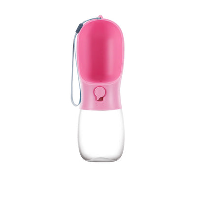 DroolyPup Walkies Water Bottle in pink, 300ml